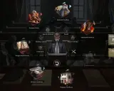 Interfejs gry strategicznej z elementami śledztwa. Gracze analizują dowody, przesłuchują świadków i planują działania, by poprowadzić "we the revolution".