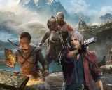 Kratos i Atreus z God of War obok Dantego z Devil May Cry. Idealne dla fanów **gier podobnych do God of War**.