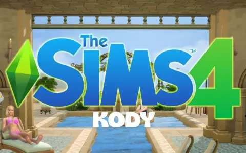 The Sims 4 logo z napisem KODY. Użyj tych kodów, by odblokować nowe meble i ulepszyć dom swoich Simów.