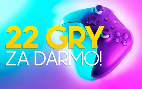 22 gry za darmo na Xbox Series S! Fioletowy kontroler na neonowym tle.