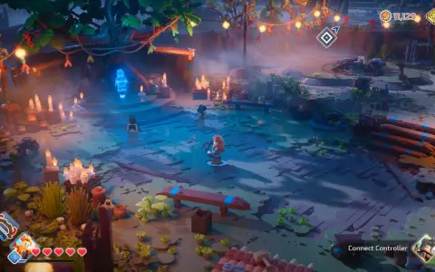 Witaj w świecie Lego Horizon Adventures! Postacie z klocków eksplorują tajemniczą, oświetloną świecami krainę.
