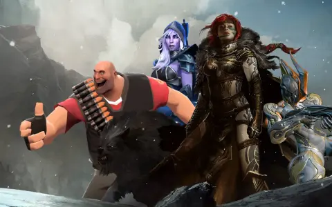Postacie z gier, w tym Heavy z Team Fortress 2, sugerują, że to świetny moment na darmowe gry Steam.