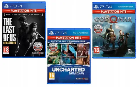 Kolekcja gier na PS4: The Last of Us Remastered, God of War i Uncharted: Kolekcja Nathana Drake'a. To najlepsze gry na PS4 w polskiej wersji językowej.