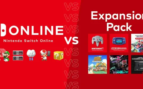 Porównanie Nintendo Switch Online z Expansion Pack, oferującym gry z N64, GBA, Mega Drive i dodatki do Mario Kart.
