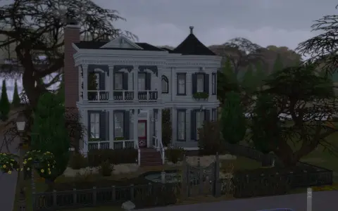 Witaj w The Sims 4 nawiedzony dom, gdzie strach czai się za każdym rogiem. Ta posiadłość wygląda jak z koszmaru, z mrocznymi drzewami i opuszczonym ogrodem.