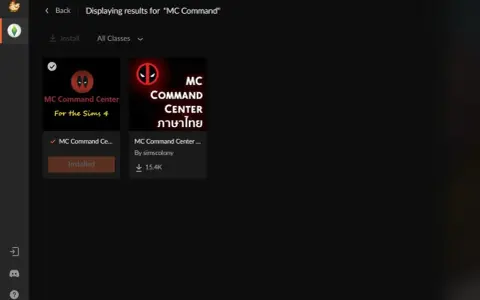 Wyniki wyszukiwania "MC Command" w The Sims 4. Zainstalowany mod MC Command Center.