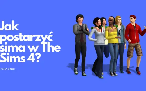 Jak postarzyć sima w The Sims 4? Poradnik. Grupa simów na niebieskim tle.