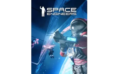 Astronauci w skafandrach budują stację kosmiczną w grze Space Engineers.