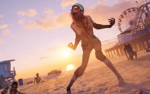 Zombi na plaży w Los Angeles, przygotowują się do walki w trybie coop Dead Island 2.