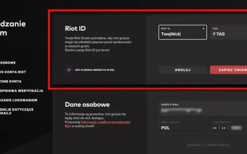 Jak zmienić nick w Valorant? Na ekranie zarządzania kontem Riot widzisz pole do edycji Riot ID, gdzie możesz wpisać nowy nick i zapisać zmiany.