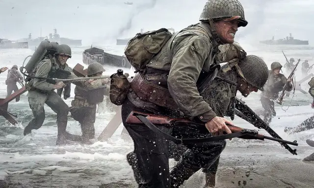 Żołnierze szturmują plażę w Call of Duty WW2. Sprawdź wymagania gry, by dołączyć do walki!