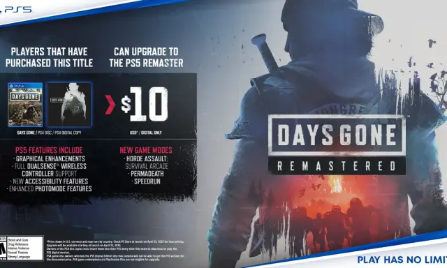 Days Gone Remastered na PS5. Ulepszenie za 10 USD dla posiadaczy PS4. Nowe tryby gry i ulepszenia graficzne.