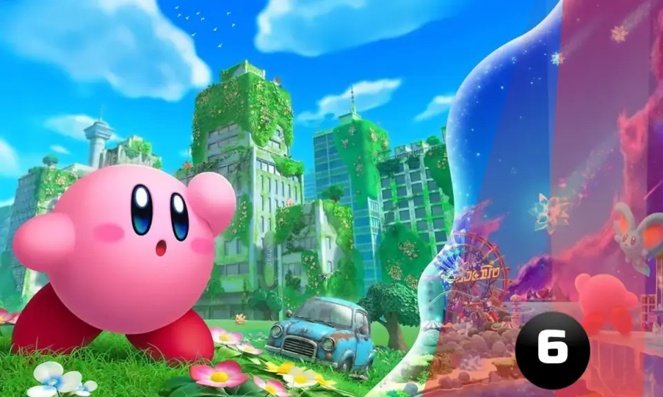 Kirby wkracza do zapomnianej krainy, pełnej zarośniętych budynków i tajemniczych krajobrazów. Przygoda w Kirby and the Forgotten Land dopiero się zaczyna!