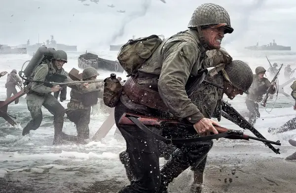 Żołnierze szturmują plażę w Call of Duty WW2. Sprawdź wymagania gry, by dołączyć do walki!
